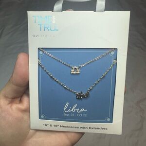 Time and Tru Silver Libra Necklace Set